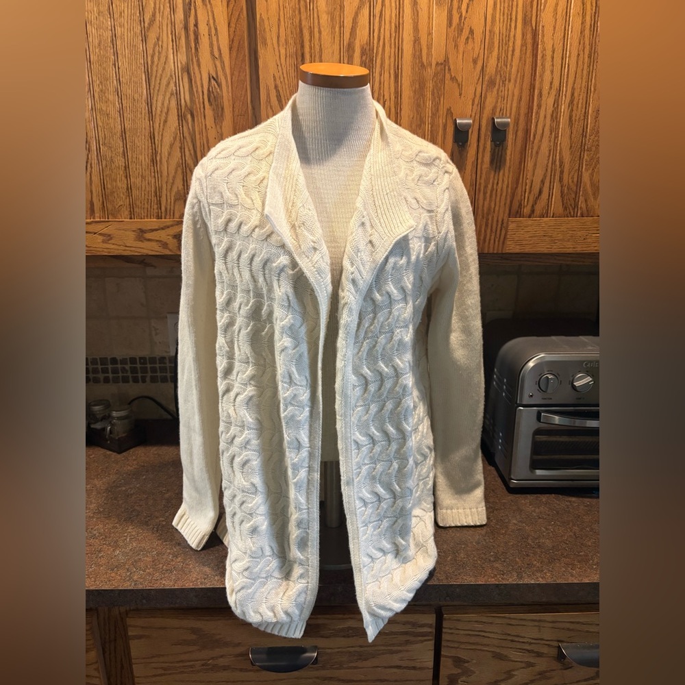 $3 SALE Talbots Cream Open Front Cardigan